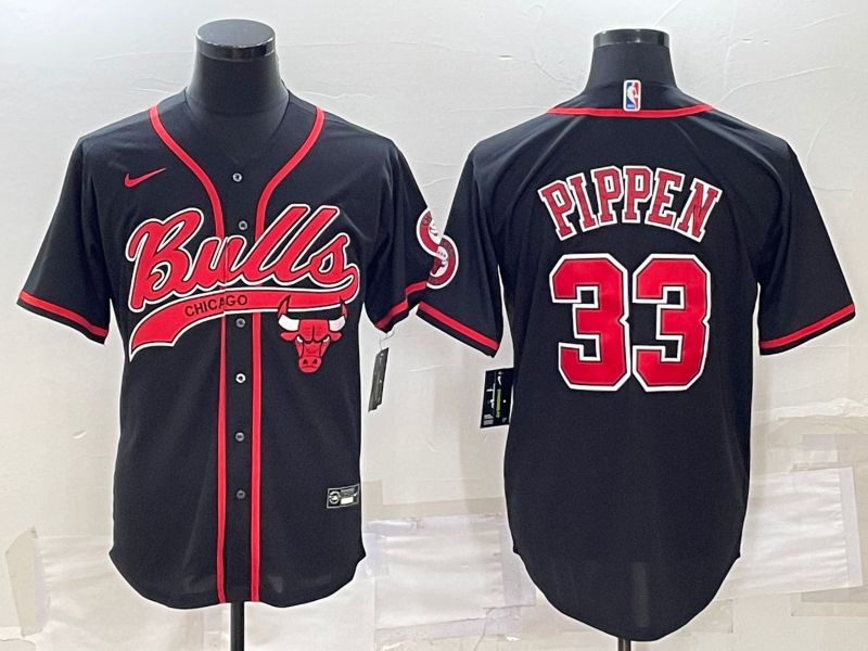 Men Chicago Bulls #33 Pippen Black 2022 Nike Co branded NBA Jersey